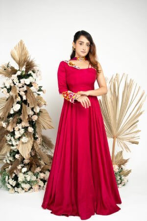 Magenta Pink long Gown
