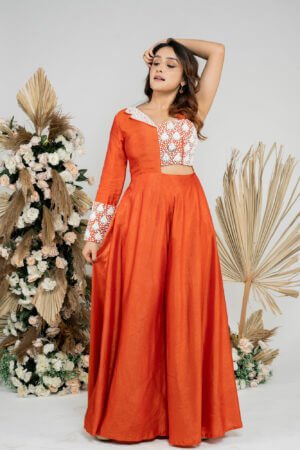 Rust orange jumpsuit