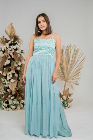 Powder blue Kurti with palazzo