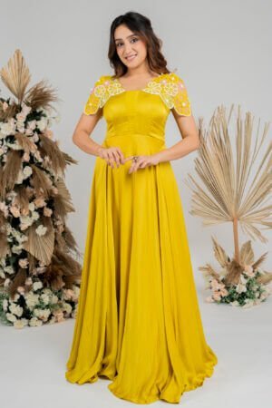 Haldi yellow gown