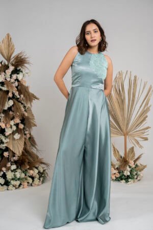 Hazy blue color jumpsuit