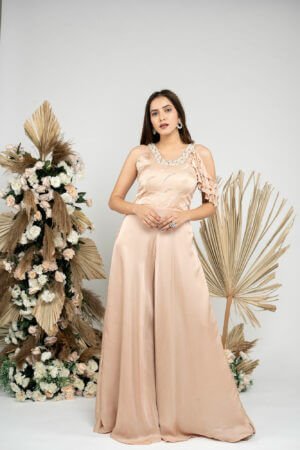 Beige one Flap Jumpsuit
