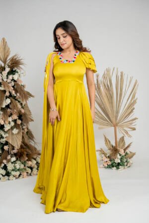 Haldi yellow gown
